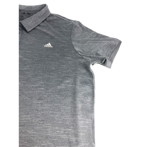 Adidas Men's Polo Golf Shirt XL Short Sleeve Gray and White Blended + Trim 88387 - Picture 6 of 11